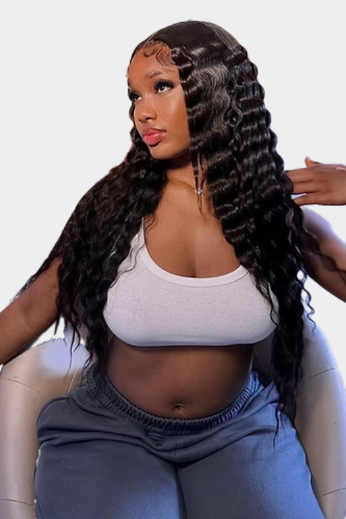 Deep wave virgin wig